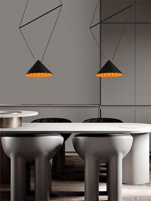 Подвесной светодиодный светильник Italline IT03-1430 black/orange