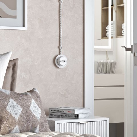 Выключатель двухклавишный на 4 положения Werkel Vintage белый матовый/хром W5822050 4690389183157