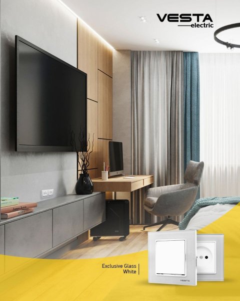 Розетка 2P Vesta-Electric Exclusive White белый FRZ00040002BEL