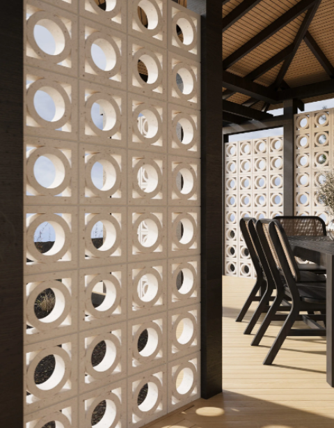 Декоративный бетонный блок OL07 полированный