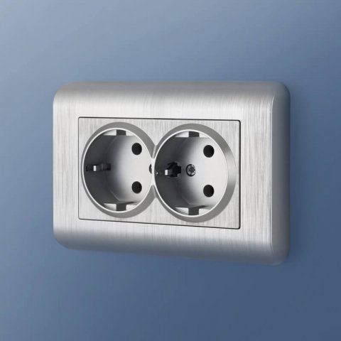 Рамка для двойной розетки Werkel Stream серебряный W0082106 4690389162565