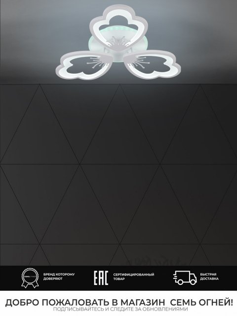 Потолочная светодиодная люстра Seven Fires Ferenk SF5028/3C-WT-RGB