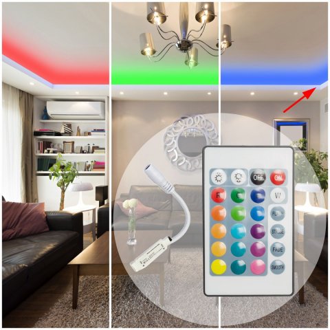 Мини-контроллер RGB OGM с пультом 12/24V C4-15