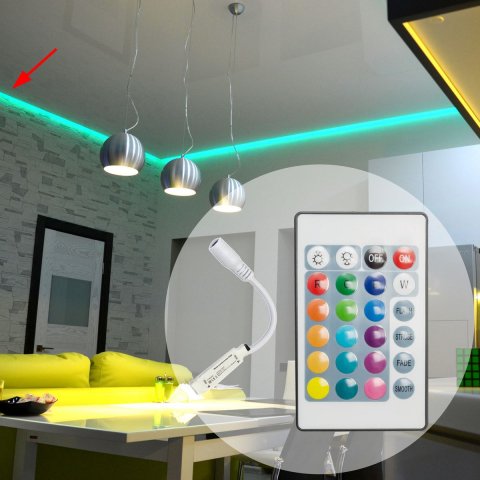 Мини-контроллер RGB OGM с пультом 12/24V C4-15