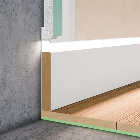 Плинтус скрытого монтажа Pro Design 323 Белый Муар