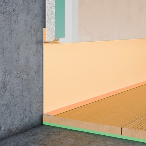 Плинтус скрытого монтажа Pro Design Universal 235 (анод. золотой)