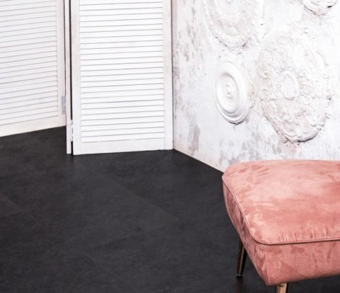 Клеевой виниловый пол Vinilam Ceramo Stone Glue 61607 Сланцевый черный