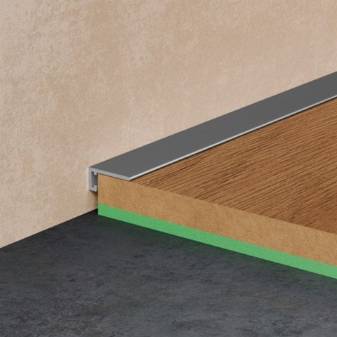 Микроплинтус Mini 7067 Серебро Pro Design 6,15 мм х 15,5 мм х 2700 мм