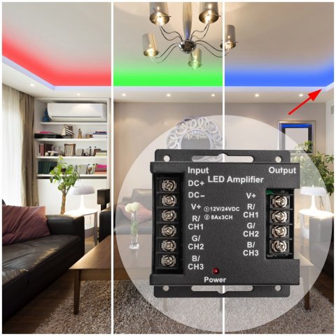 Усилитель RGB Apeyron 12/24V 04-04(288)