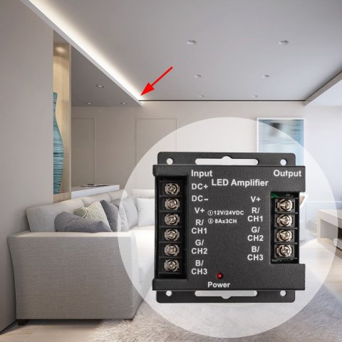 Усилитель RGB Apeyron 12/24V 04-04(288)