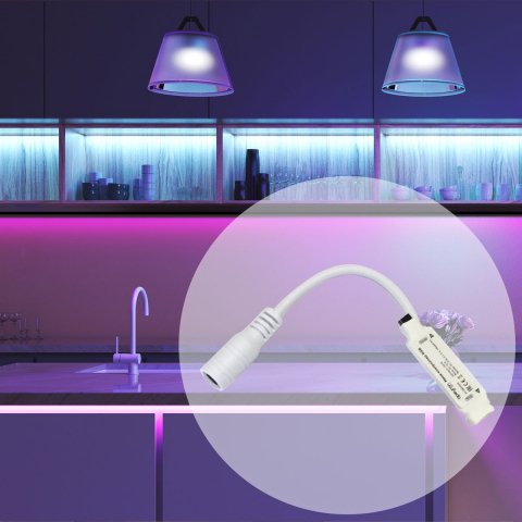 Мини-контроллер RGB Apeyron с пультом 12/24V 04-15