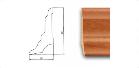 Плинтус Pedross Орех Американский 70 х 15 х 2500 мм