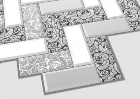 Плитка «Розы в серебре»