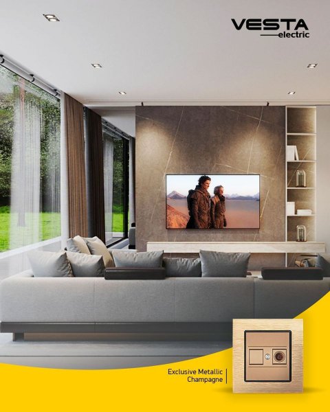 Розетка TV Vesta-Electric Exclusive Champagne Metallic шампань FRZ00041006BSH