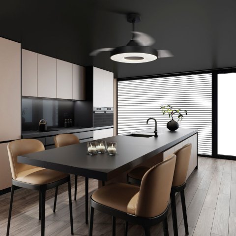 Потолочная светодиодная люстра-вентилятор Mantra COIN 8218