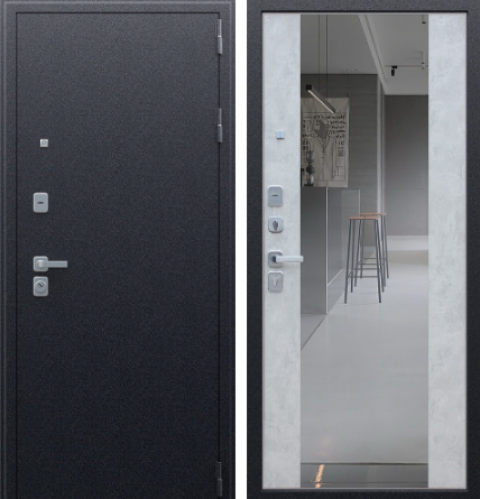 Стальная дверь "Спартак Б" с зеркалом