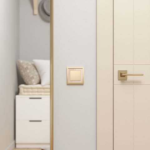 Рамка Werkel Baguette на 1 поста айвори/латунь W0012851 4690389185731