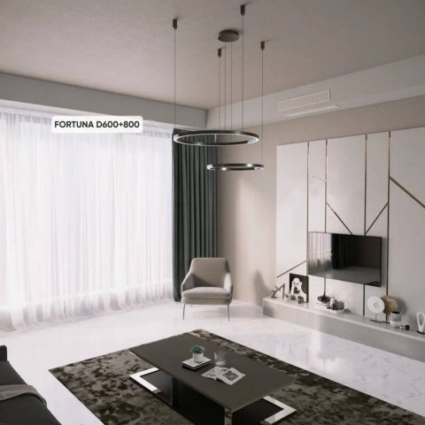 Подвесная люстра Crystal Lux FORTUNA SP123W LED D600+800 GOLD