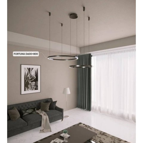 Подвесная люстра Crystal Lux FORTUNA SP123W LED D600+800 GOLD