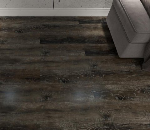 Кварцвиниловый SPC ламинат Damy Floor Family TCM369-7 Дуб рустикальный черный