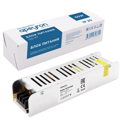 Блок питания Apeyron 12V 60W IP20 5A 03-47