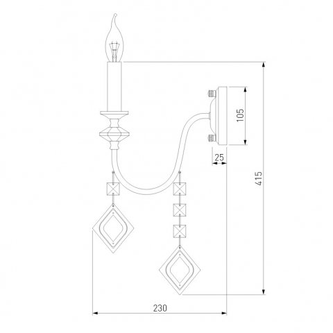 Бра Eurosvet Telao 10120/1 хром/дымчатый хрусталь Strotskis