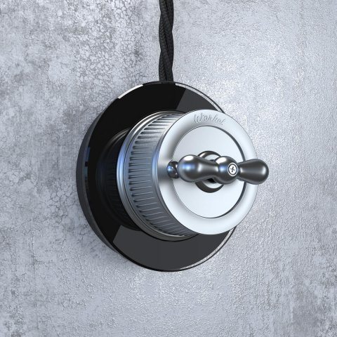 Выключатель Werkel на 4 положения двухклавишный Retro матовый хром WL19-01-05 4690389143427