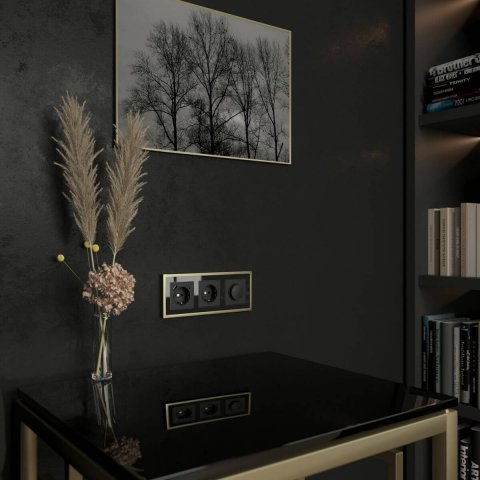 Рамка Werkel Baguette на 3 поста черный/латунь W0032852 4690389185809