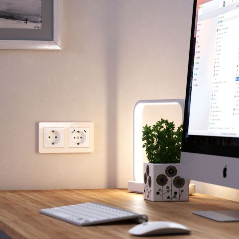 Рамка Werkel Acrylic на 2 поста айвори W0022743 4690389186288