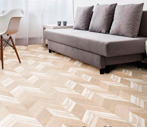Замковое напольное пробковое покрытие Corkstyle Chevron Creme