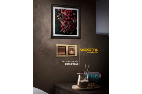 Розетка LAN/TV Vesta-Electric Exclusive Champagne Metallic шампань FRZ00050503BEL
