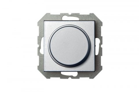 Диммер поворотно-нажимной Liregus Epsilon серебро 28-181