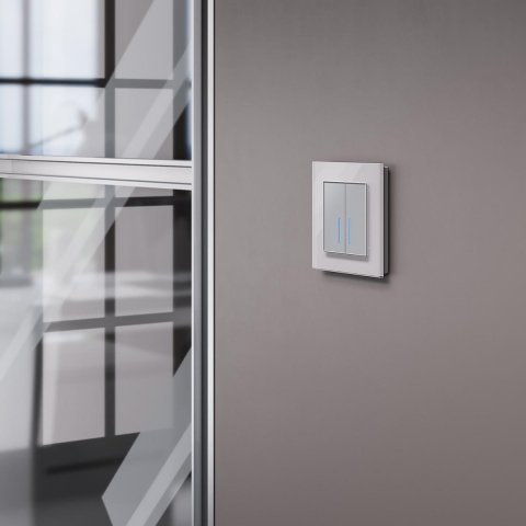 Сенсорный выключатель двухклавишный с функцией Wi-Fi Werkel серебряный W4520606 4690389171246