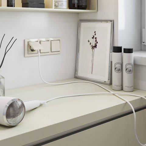 Перекрестный выключатель одноклавишный Werkel слоновая кость W1113003 4690389155581