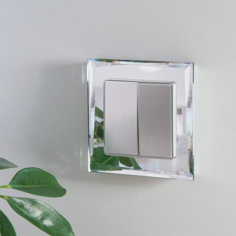 Выключатель двухклавишный Werkel серебряный W1120006 4690389155789