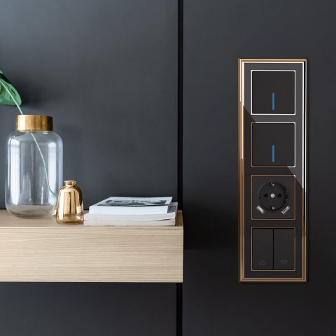 Выключатель одноклавишный с подсветкой Werkel черный матовый W1110108 4690389156656