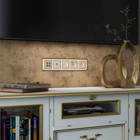 Акустическая розетка Werkel х4 шампань W1185011 4690389157523