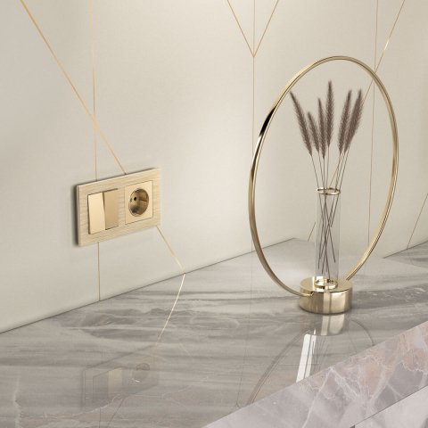 Розетка с заземлением и шторками Werkel шампань W1171111 4690389157387