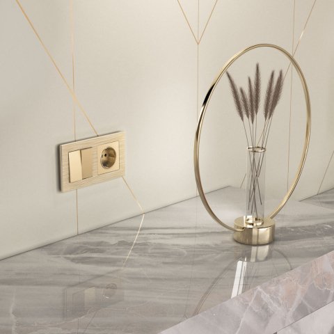 Выключатель двухклавишный проходной Werkel шампань W1122011 4690389157141