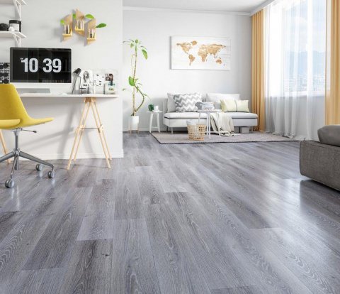 Кварцевый плинтус Fargo Comfort 379-1 Дуб Серый Иней