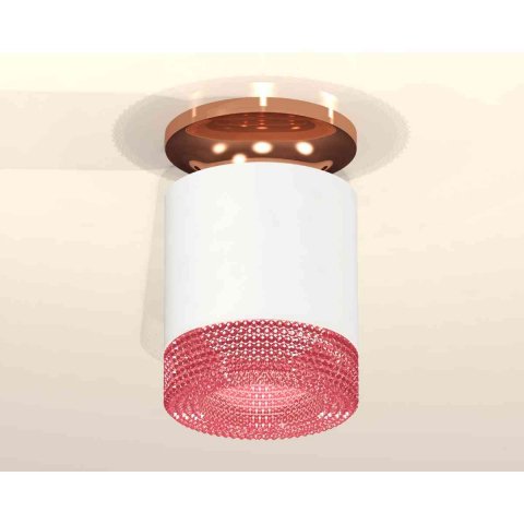 Комплект накладного светильника Ambrella light Techno Spot XS7401143 SWH/PPG/PI белый песок/золото розовое полированное/розовый (N7930, C7401, N7193)