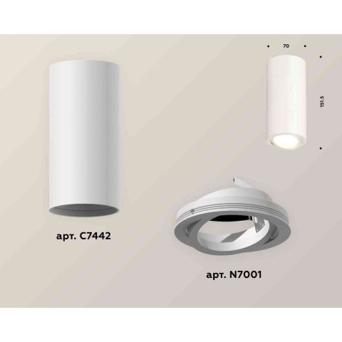 Комплект накладного светильника Ambrella light Techno Spot XS7442001 SWH белый песок (C7442, N7001)