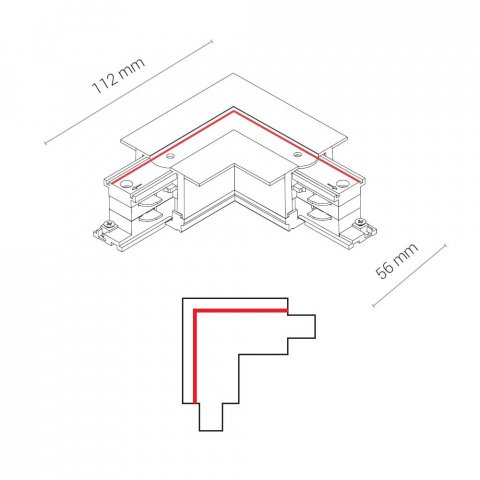 Коннектор L-образный левый Nowodvorski Ctls Power 8683