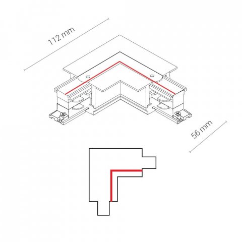 Коннектор L-образный правый Nowodvorski Ctls Power 8231