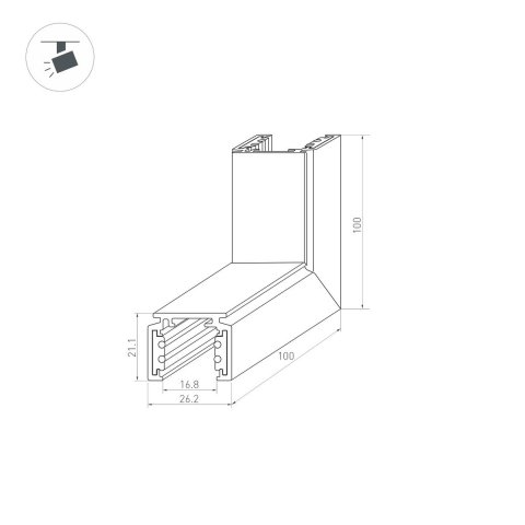 Коннектор L-образный внешний Arlight Mag-Orient-Con-2620-L90-EXT 037326