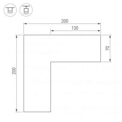 Коннектор L-образный внешний Arlight SL-Line-6070 030140