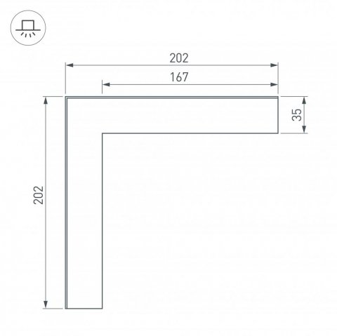 Коннектор L-образный внешний Arlight SL-Linia65-F 030125