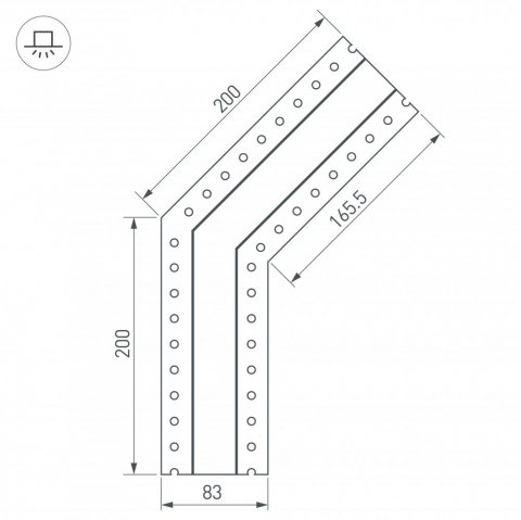 Коннектор угловой Arlight SL-Linia32-Fantom-135 030093
