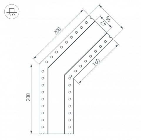 Коннектор угловой Arlight SL-Linia45-Fantom-135 030102