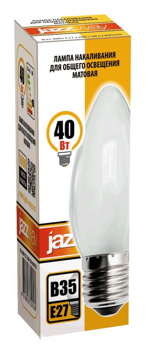 Лампа накаливания Jazzway E27 40W 2700K матовая 3320560